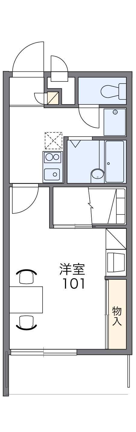 レオパレスアデッソⅠ(1K/1階)の間取り写真