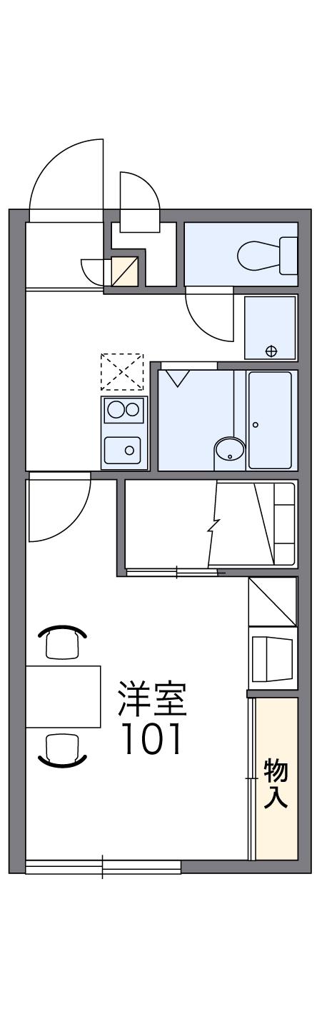 レオパレスSUN(1K/2階)の間取り写真