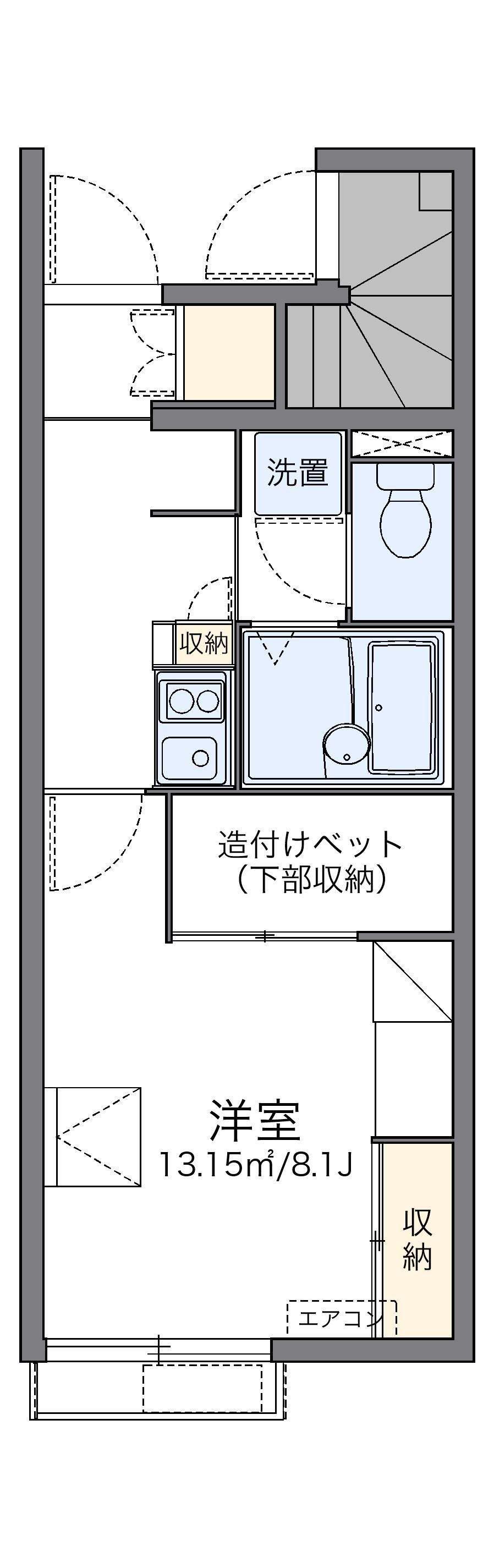 レオパレス風月(1K/1階)の間取り写真