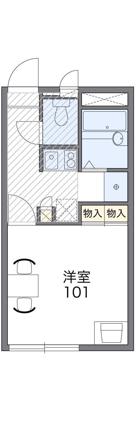 レオパレスソレーユ(1K/1階)の間取り写真