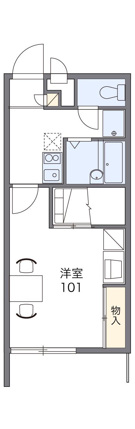 レオパレスアデッソⅢ(1K/1階)の間取り写真
