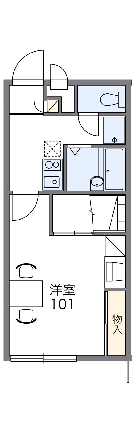 レオパレスみせばや(1K/1階)の間取り写真