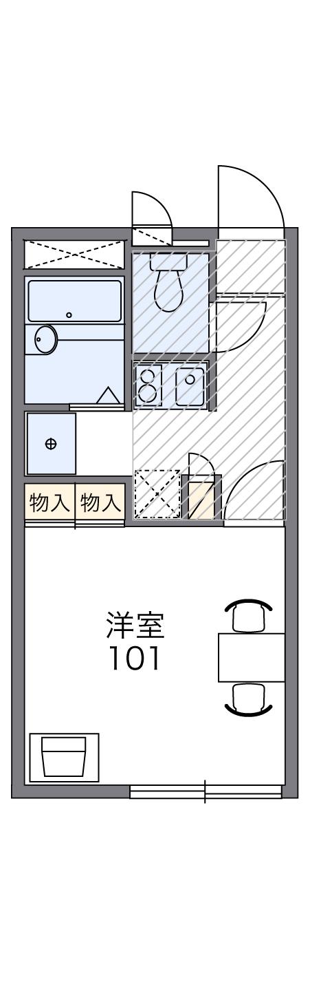 レオパレスECO TOWN(1K/1階)の間取り写真
