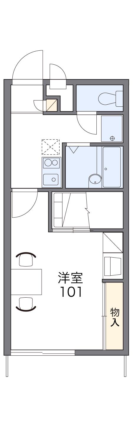 レオパレスアムール(1K/2階)の間取り写真