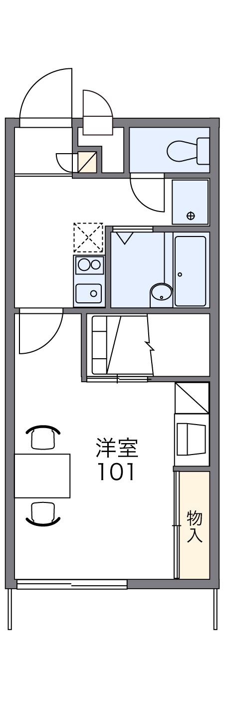 レオパレスDREAM(1K/2階)の間取り写真