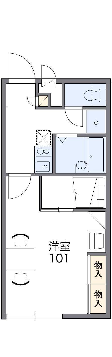 レオパレスグリーンパルのいちⅡ(1K/1階)の間取り写真