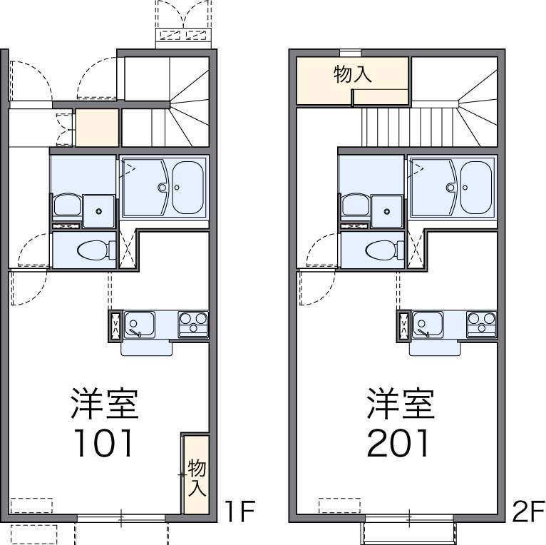 レオネクストグリーンパル野市Ⅲ(1K/1階)の間取り写真