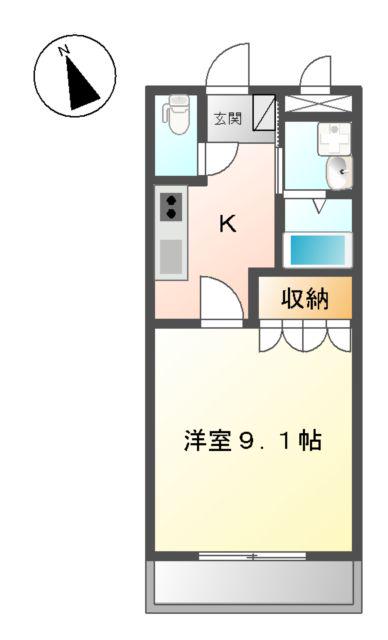 アンセリジェ(1K/1階)の間取り写真