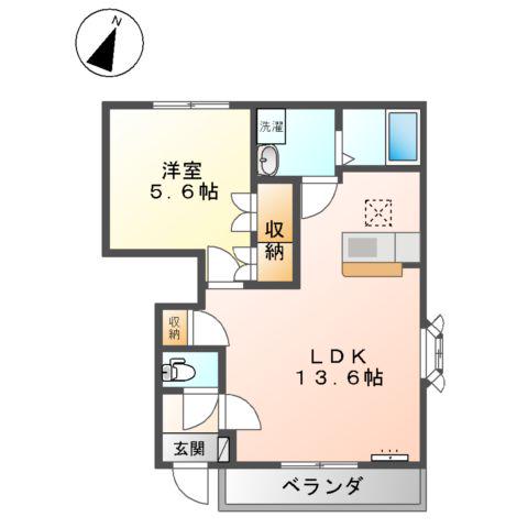 グランベル・ホーム(1LDK/1階)の間取り写真