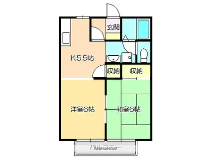 カーサ150(2K/2階)の間取り写真