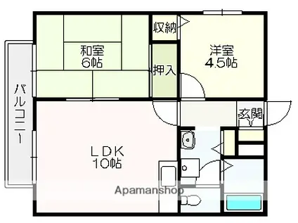 カーサ150(2LDK/2階)の間取り写真