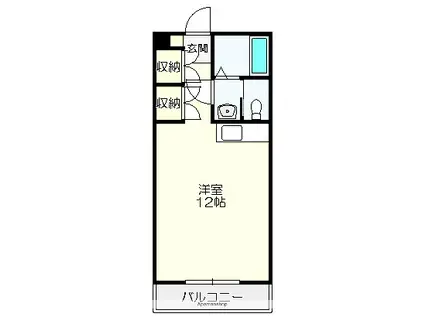 とさでん交通後免線 知寄町三丁目駅 徒歩7分 11階建 築33年(ワンルーム/1階)の間取り写真