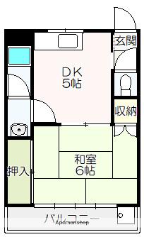 コスモハイツ高須(1DK/1階)の間取り写真