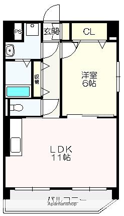グランドール百石Ⅰ(1LDK/3階)の間取り写真
