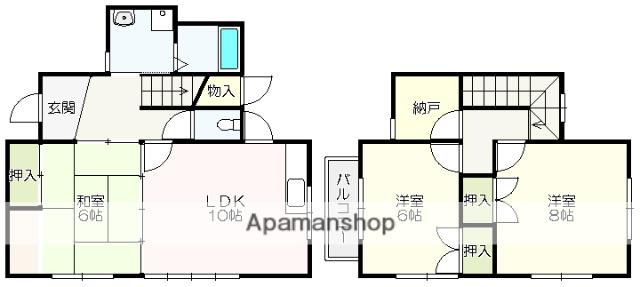 土讃線 高知駅 徒歩15分 2階建 築32年(3LDK)の間取り写真