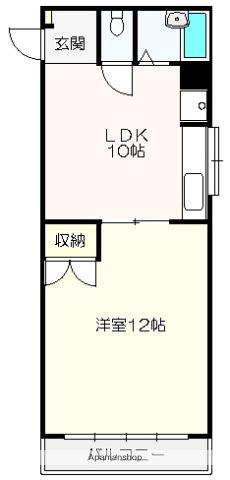 ロイヤルガーデンⅠ(1LDK/4階)の間取り写真