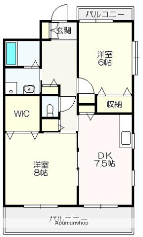 グローイング(2DK/2階)の間取り写真