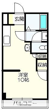 MS BEE(ワンルーム/2階)の間取り写真