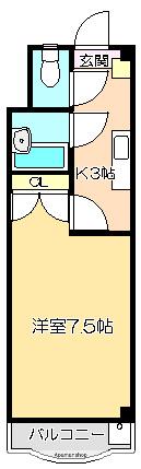 ピュアコート高須(1K/3階)の間取り写真