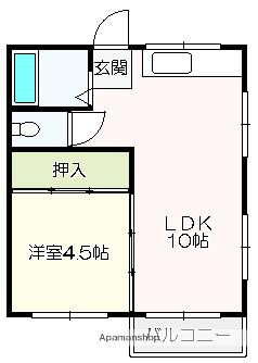 ロイヤルハイツ大津(1LDK/3階)の間取り写真