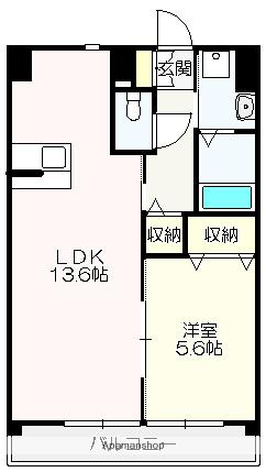エルフィーノⅡ(1LDK/8階)の間取り写真