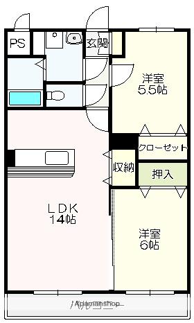 マリベールアスカ(2LDK/1階)の間取り写真