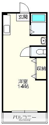 ハイスリー21(ワンルーム/2階)の間取り写真