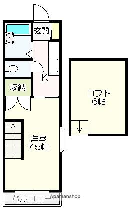 ドミール葛島(1K/4階)の間取り写真