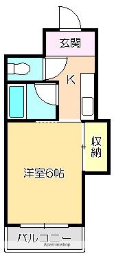 コーポ舟入川(1K/4階)の間取り写真