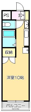 ヴィラージュ葛島(ワンルーム/4階)の間取り写真