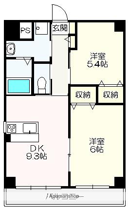 みつばちレジデンス(2DK/5階)の間取り写真