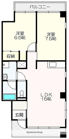 ア・ラコント 北棟(2LDK/2階)の間取り写真