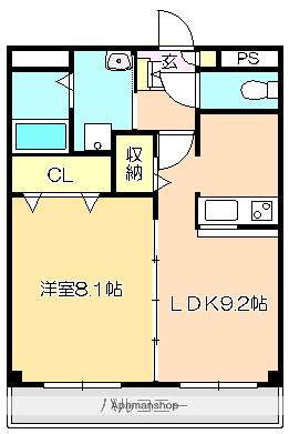 プラテリア・N(1LDK/4階)の間取り写真