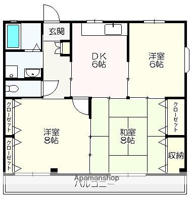 光陽ハイツⅢ(3DK/2階)の間取り写真