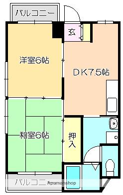 ヴィラ・アンソレイエ葛島(2DK/4階)の間取り写真