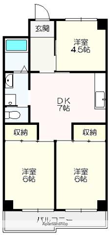第3山崎マンション(3DK/2階)の間取り写真