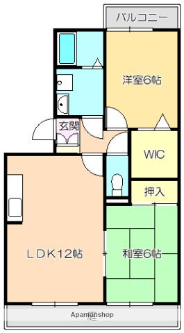 アビーロード小倉Ⅱ(2LDK/1階)の間取り写真