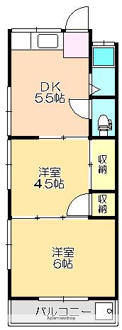 西泉荘(2K/3階)の間取り写真