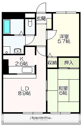 メゾン・ラフィネ(2LDK/1階)の間取り写真