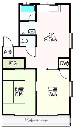 ハイツ薫 Ⅰ(2DK/1階)の間取り写真