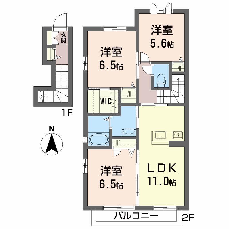 メゾン・ド・アンジュ(3LDK/2階)の間取り写真
