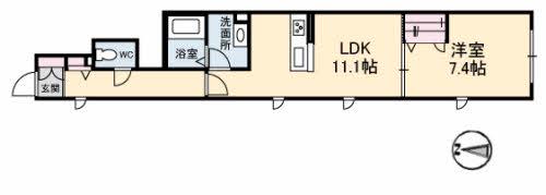 シャーメゾン プルミエ(1LDK/1階)の間取り写真
