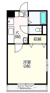 コーポすばる(1K/1階)の間取り写真