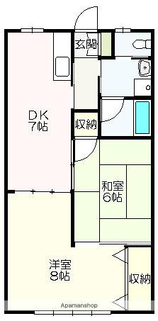 カーサNAKANO(2DK/2階)の間取り写真