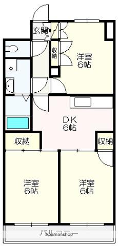 ポラリス高須新町Ⅱ(3DK/1階)の間取り写真