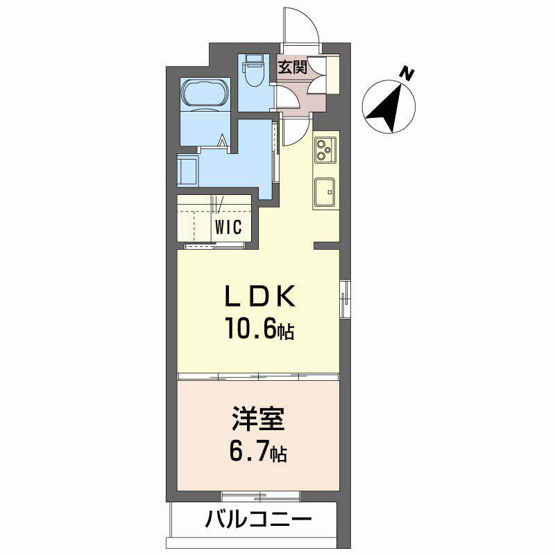 ベレオグート(1LDK/1階)の間取り写真