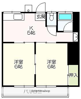 門田マンション(2K/2階)の間取り写真