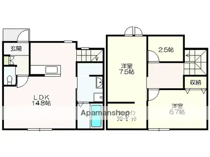 ７．ＺＥＢＬＡＮＤ南国(2LDK)の間取り写真