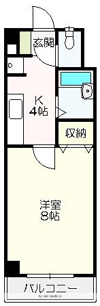土讃線 薊野駅 徒歩20分 4階建 築28年(1K/2階)の間取り写真