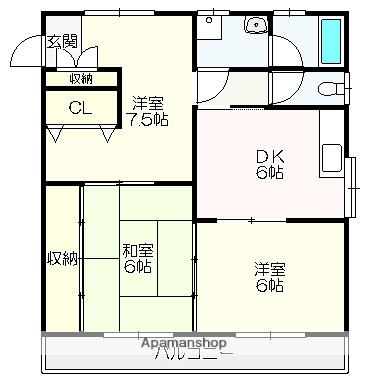 Mハイツ(3DK/2階)の間取り写真